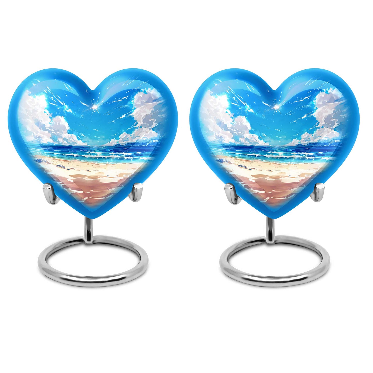 10-inch heart-shaped Beach Urn for cremation, crafted