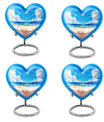 10-inch heart-shaped Beach Urn for cremation, crafted