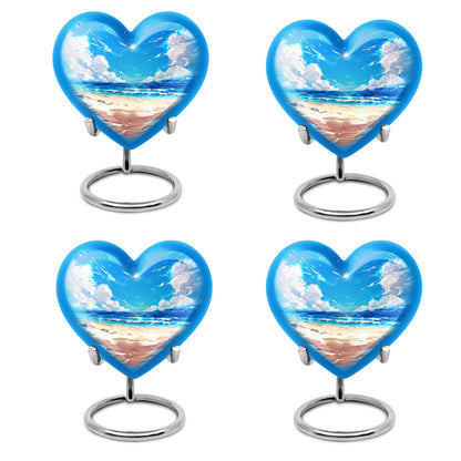 10-inch heart-shaped Beach Urn for cremation, crafted