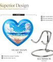 10-inch heart-shaped Beach Urn for cremation, crafted