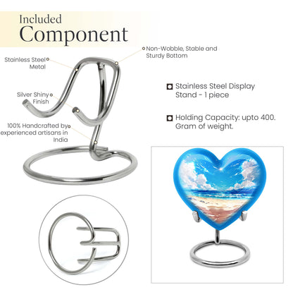 10-inch heart-shaped Beach Urn for cremation, crafted