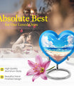 10-inch heart-shaped Beach Urn for cremation, crafted