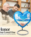 10-inch heart-shaped Beach Urn for cremation, crafted