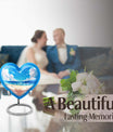 10-inch heart-shaped Beach Urn for cremation, crafted