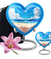 10-inch heart-shaped Beach Urn for cremation, crafted