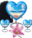 10-inch heart-shaped Beach Urn for cremation, crafted