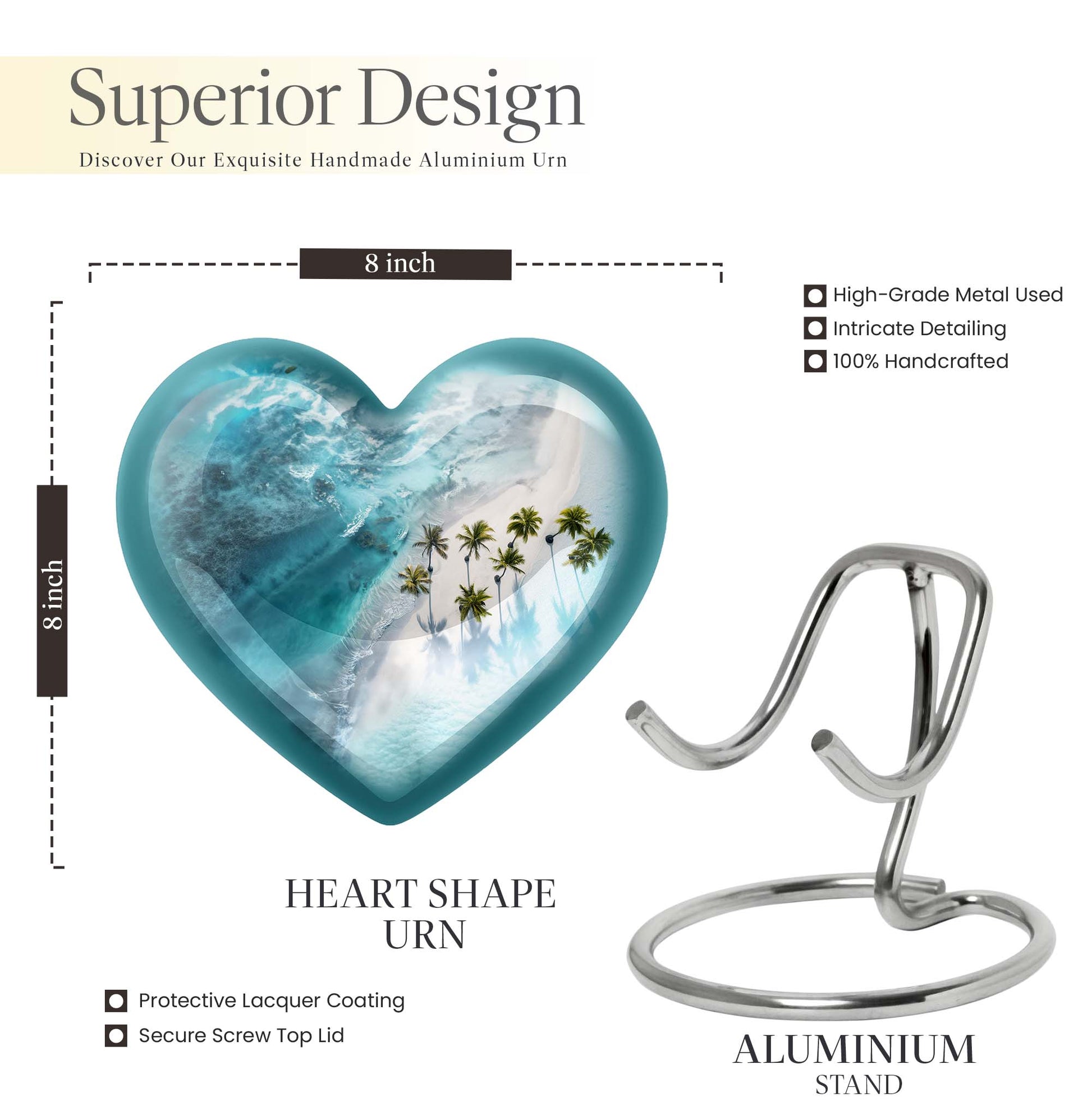 heart-shaped Beach Urn