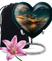 heart-shaped beach urn