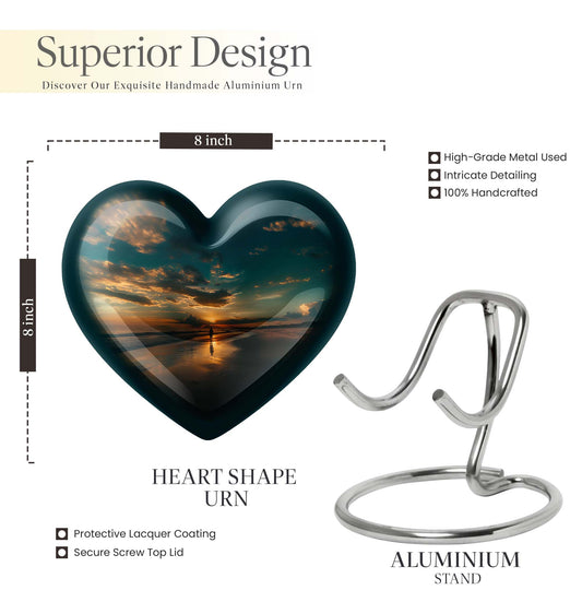 heart-shaped beach urn