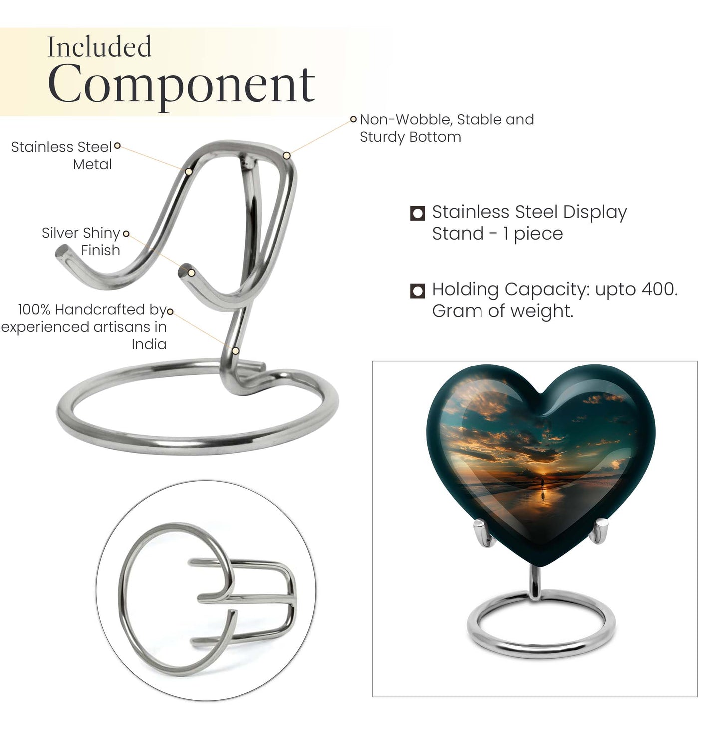 heart-shaped beach urn