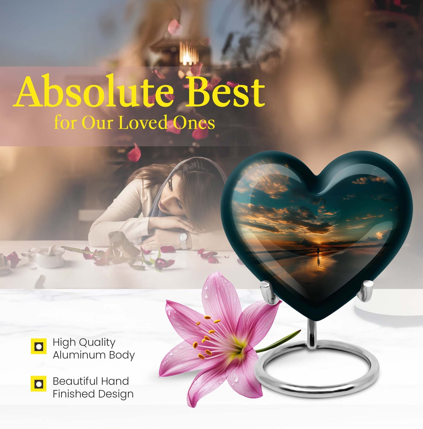 heart-shaped beach urn