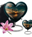 heart-shaped beach urn