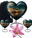 heart-shaped beach urn