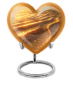Beach themed 10-inch heart urn for adult women ashes with flower design