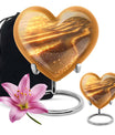 Beach themed 10-inch heart urn for adult women ashes with flower design