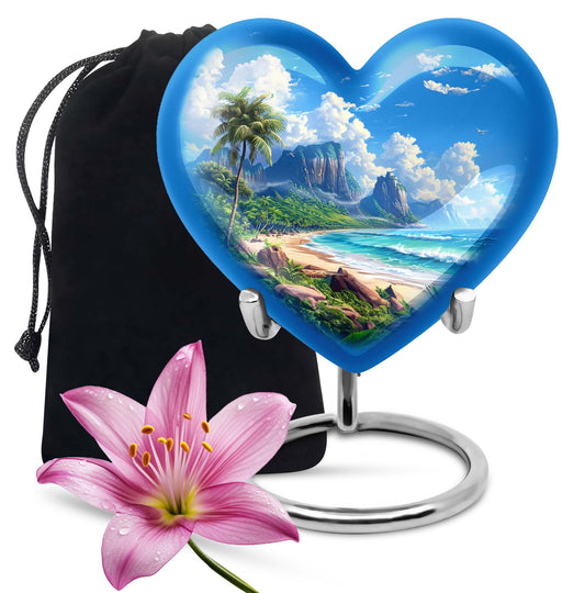  urn for memorial burial, heart design 