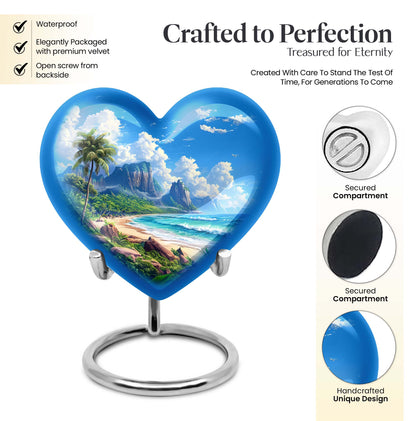  urn for memorial burial, heart design 