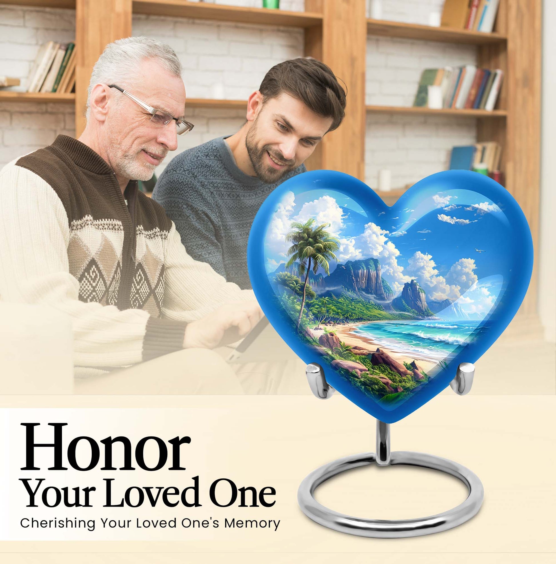  urn for memorial burial, heart design 