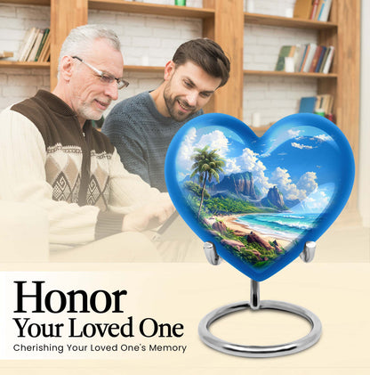  urn for memorial burial, heart design 