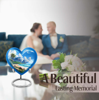  urn for memorial burial, heart design 
