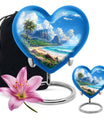 Beach Theme Large Urn With 1 Keepsake Urn