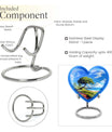 10-inch heart-shaped Beach Urn, funeral urns for adult ashes, crafted from aluminium with floral theme