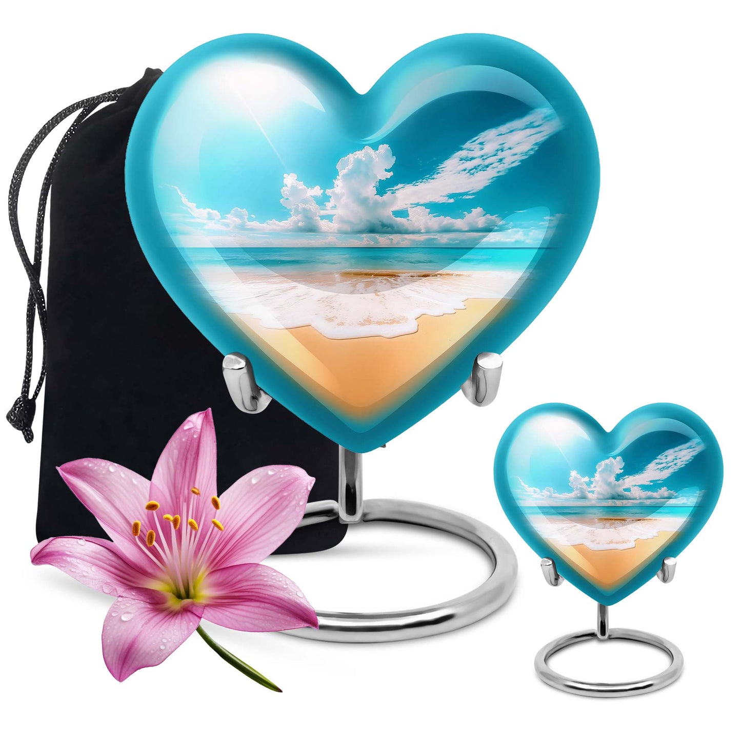 10-inch floral-engraved heart 
