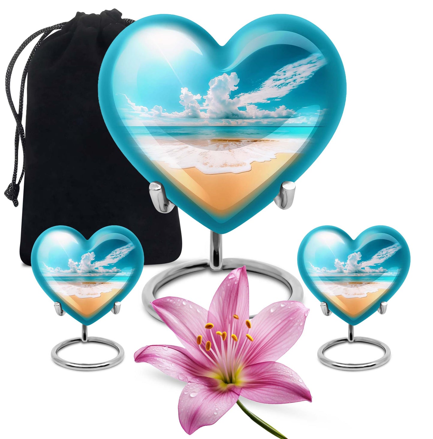 10-inch floral-engraved heart 