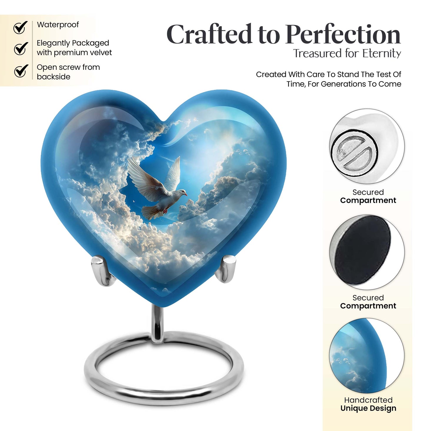  Dove Heart Urn for women