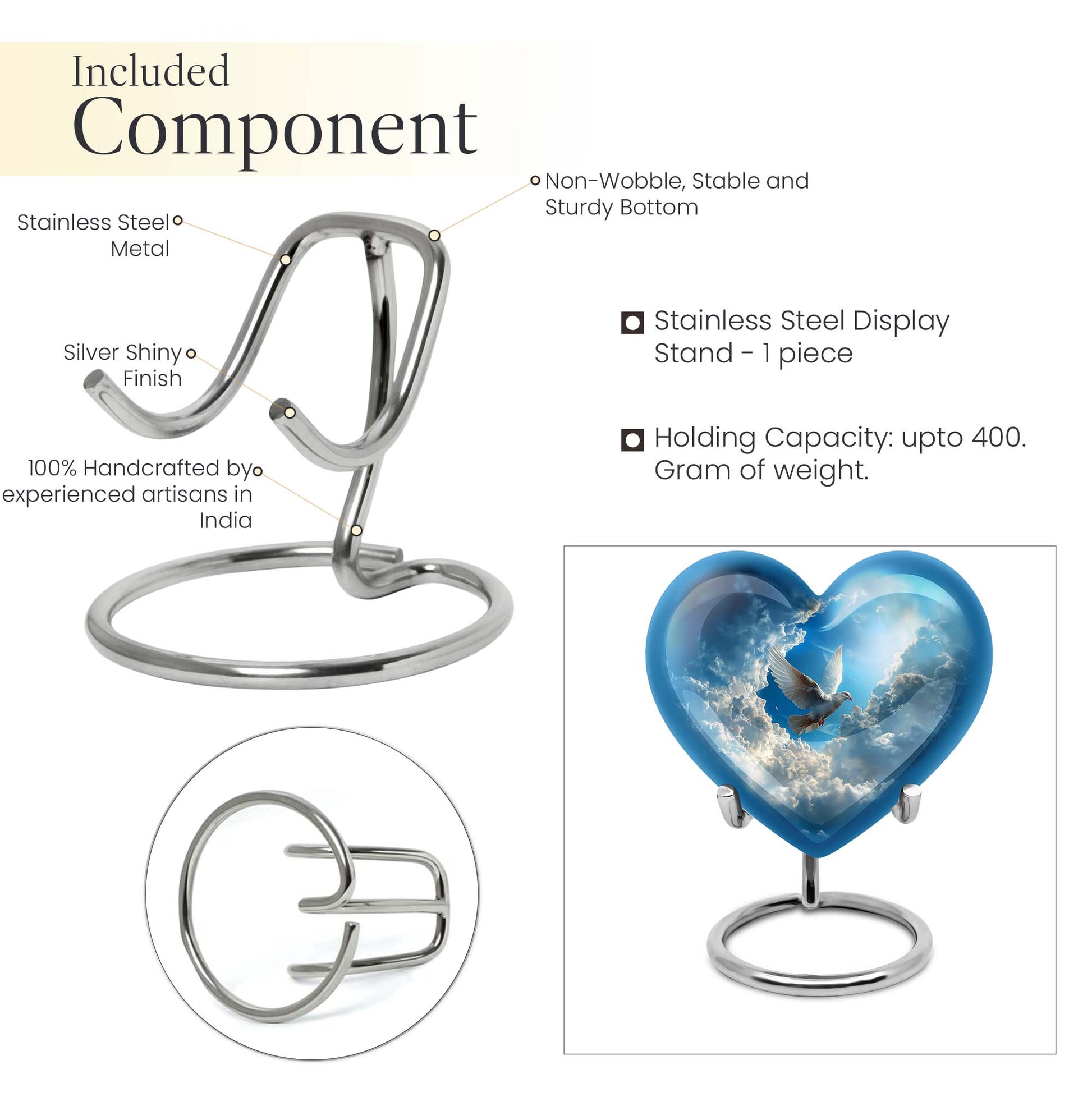  Dove Heart Urn for women