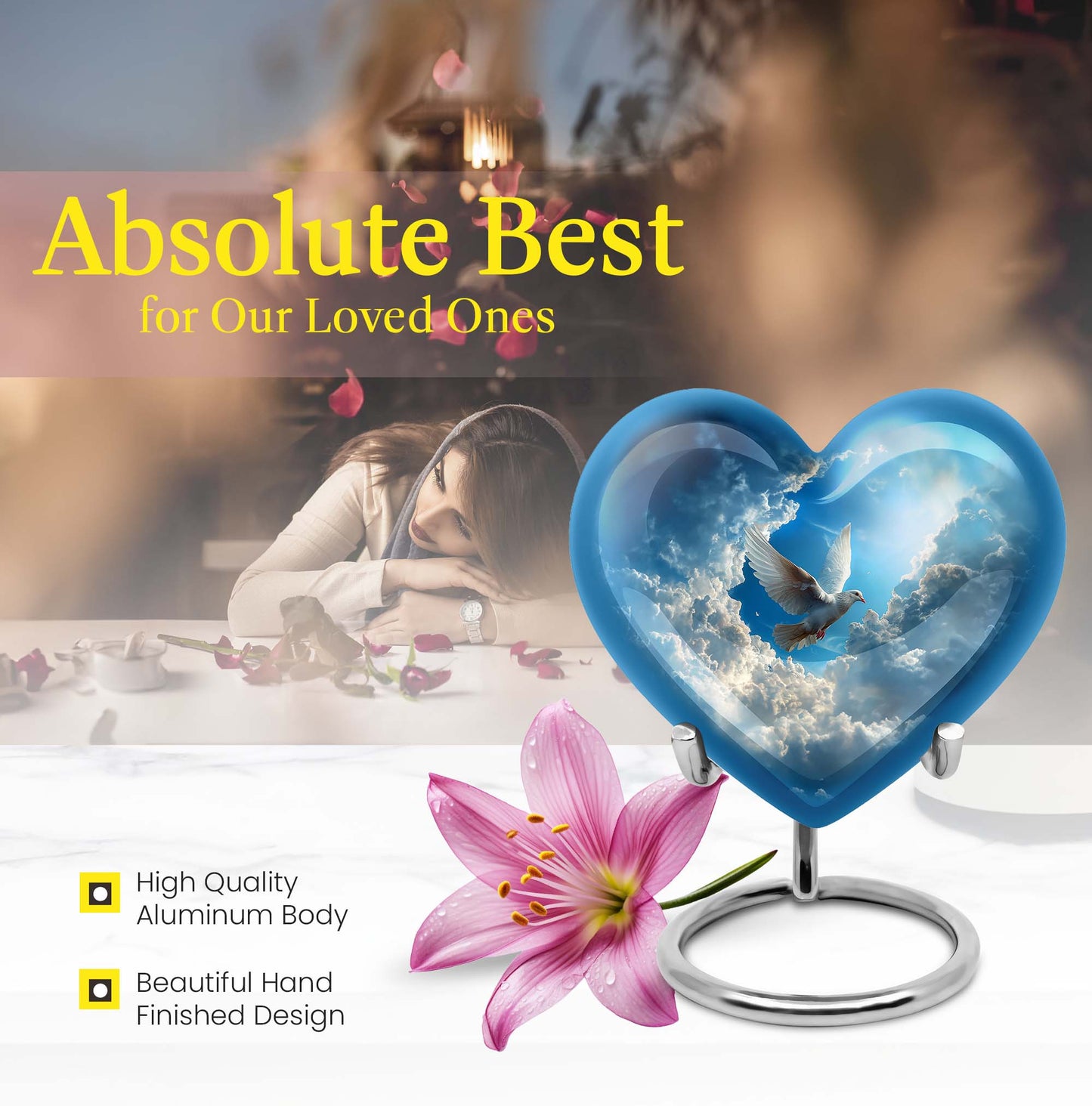  Dove Heart Urn for women