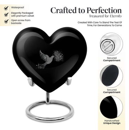 dove urn heart design