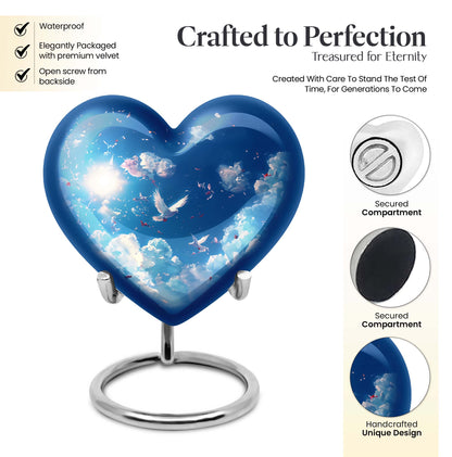  Dove Urn, memorial heart-shaped urn