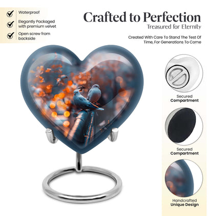 dove Urn, heart-themed