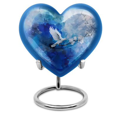heart-shaped dove urn