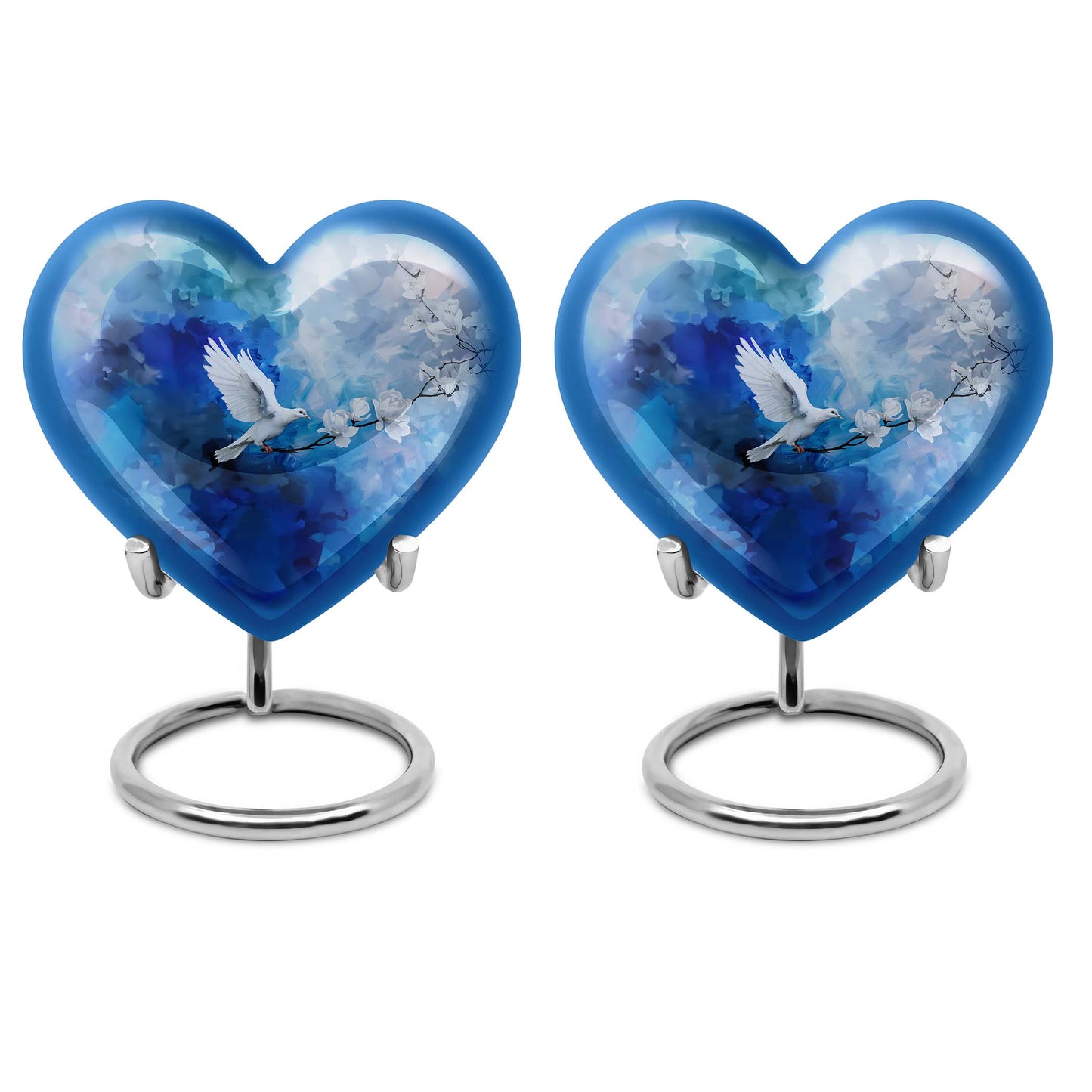 heart-shaped dove urn