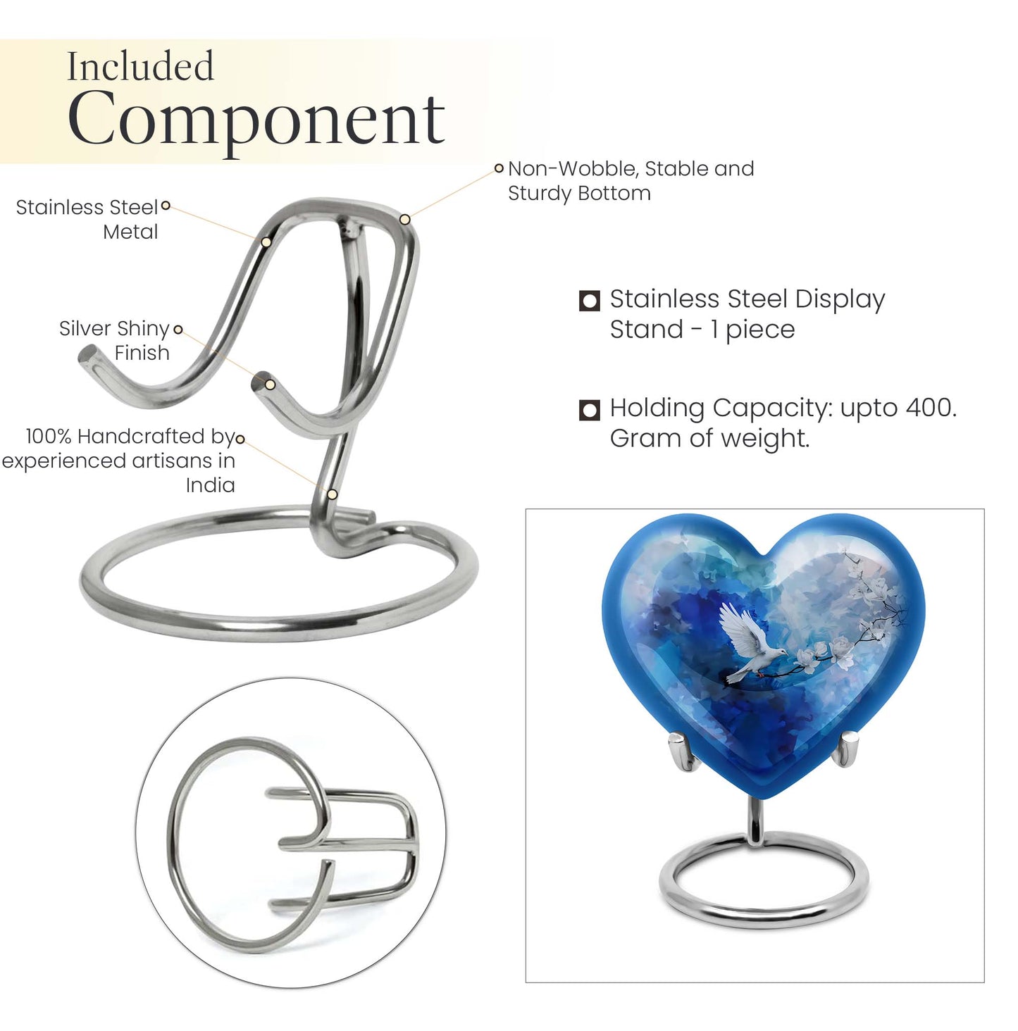 heart-shaped dove urn