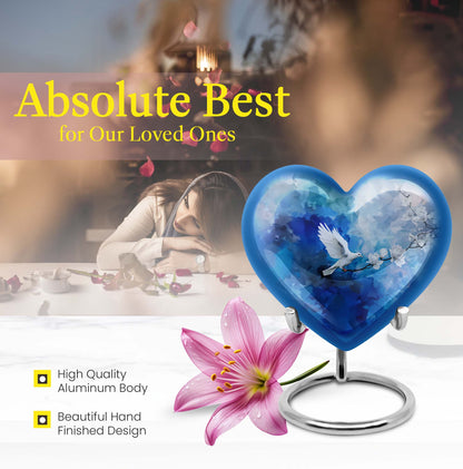 heart-shaped dove urn