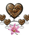 10-inch heart-shaped elephant urn with floral design for adult ashes