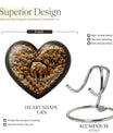 10-inch heart-shaped elephant urn with floral design for adult ashes