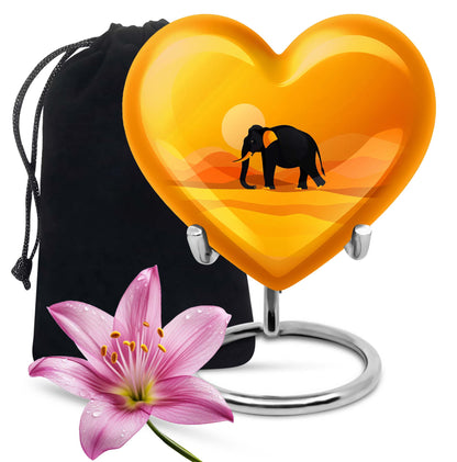 Elephant Theme Large Urn 10 Inch