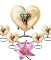 Elephant Theme Large Urn With 4 Keepsake Urn