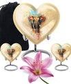Elephant Theme Large Urn With 2 Keepsake Urn