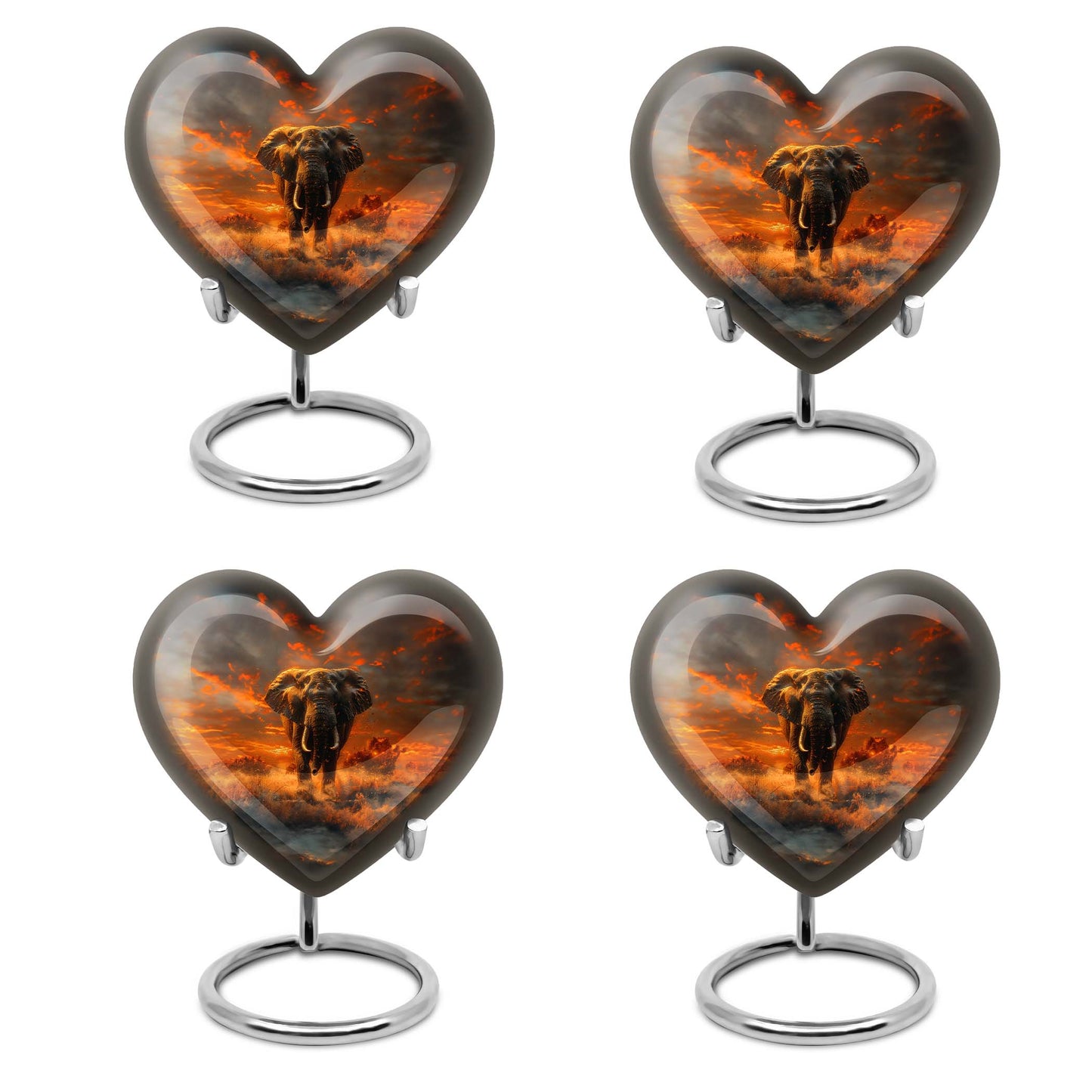 heart-shaped elephant urn for human ashes