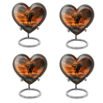 heart-shaped elephant urn for human ashes