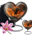 heart-shaped elephant urn for human ashes