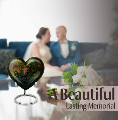 10-inch Heart Urn design elephant urn adorned with flowers, 
