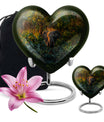 10-inch Heart Urn design elephant urn adorned with flowers, 