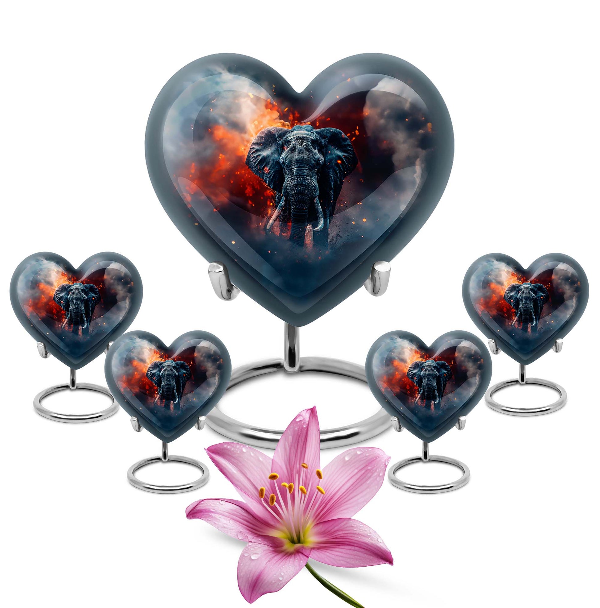 Heart Elephant Urn 