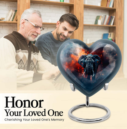 Heart Elephant Urn 